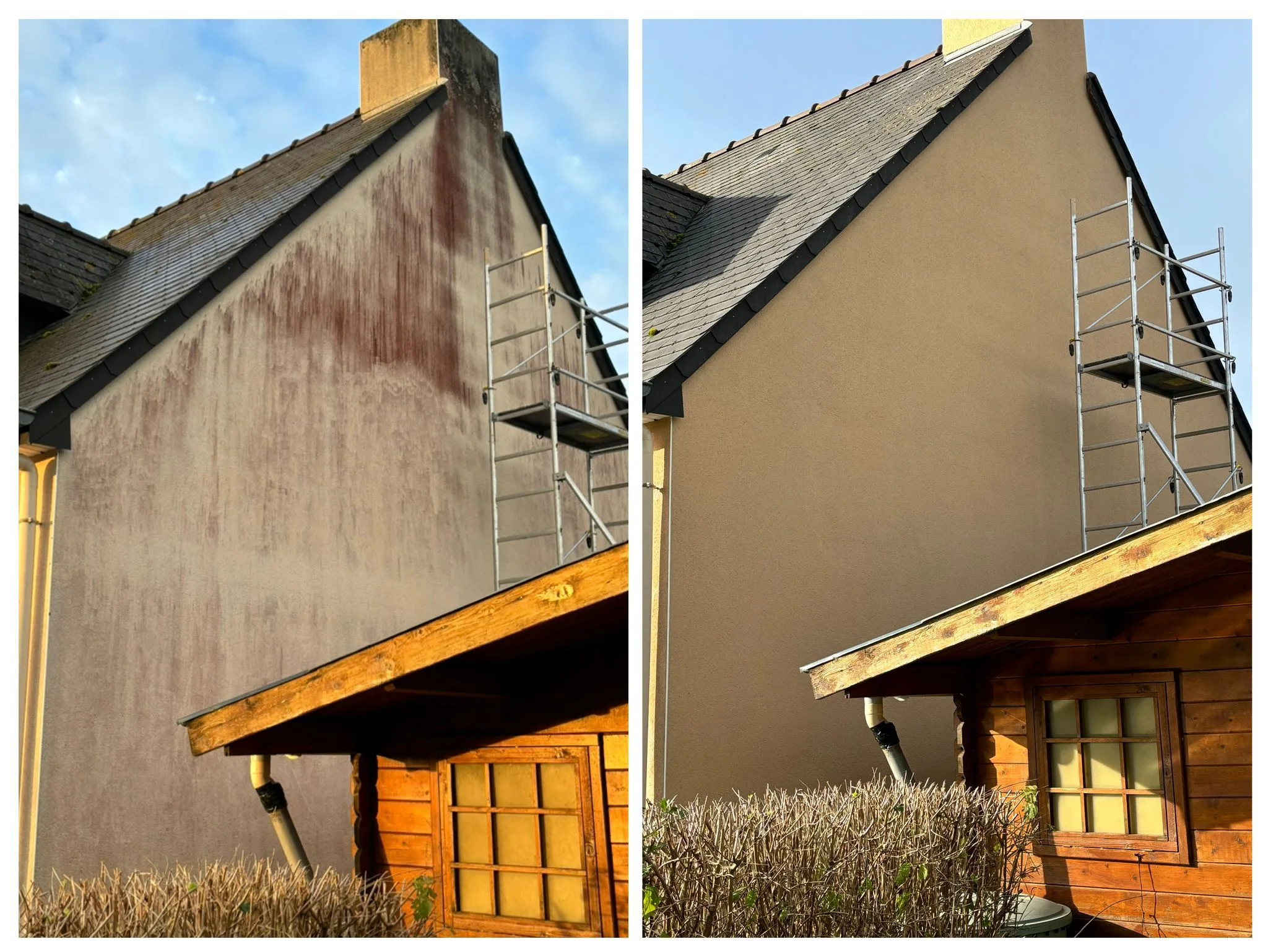 Enduit façade — maison rénovée Ille-et-Vilaine
